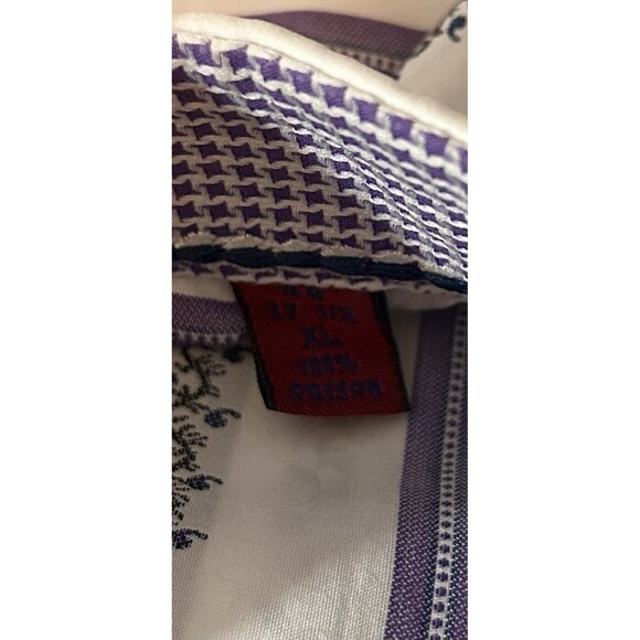 Robert Graham Flip Cuff Multicolor Striped Long Sleeve Button Shirt Mens XL - Picture 6 of 10